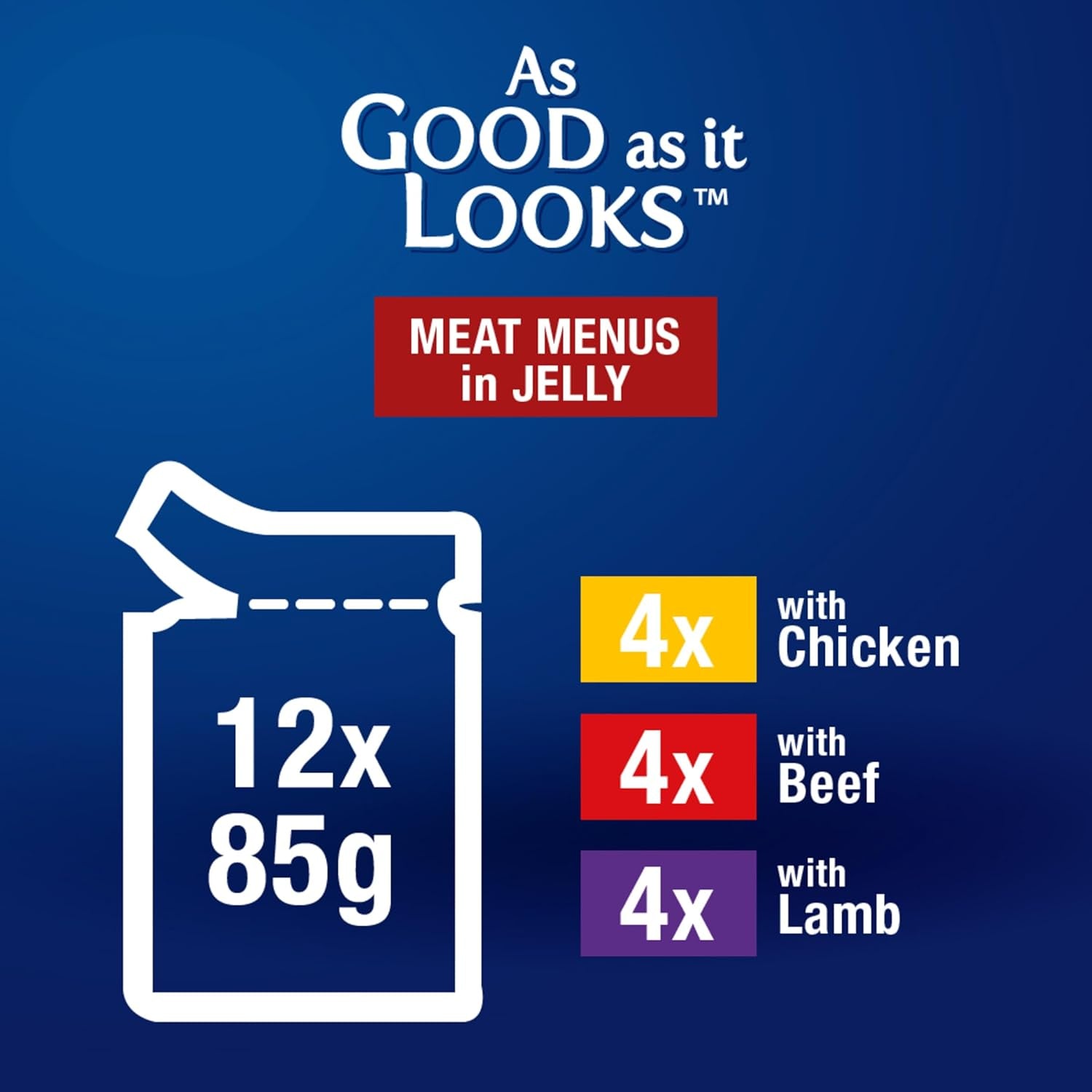 as Good as It Looks Adult Wet Cat Food Meat Menus in Jelly 60X85G